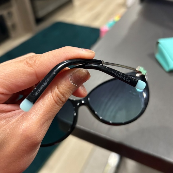 Tiffany & Co. TF 4178 Black Oversized Sunglasses Blue Tips w/ Case main image 10